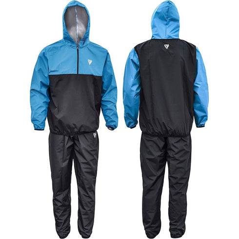 RDX X6 HOODED SAUNA SWEAT SUIT/Blu-1